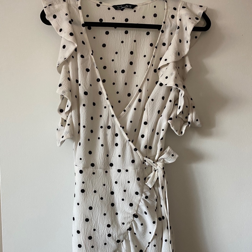Polka dot wrap dress